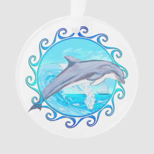 Dolphin Maori Sun Ornament (Vorderseite)