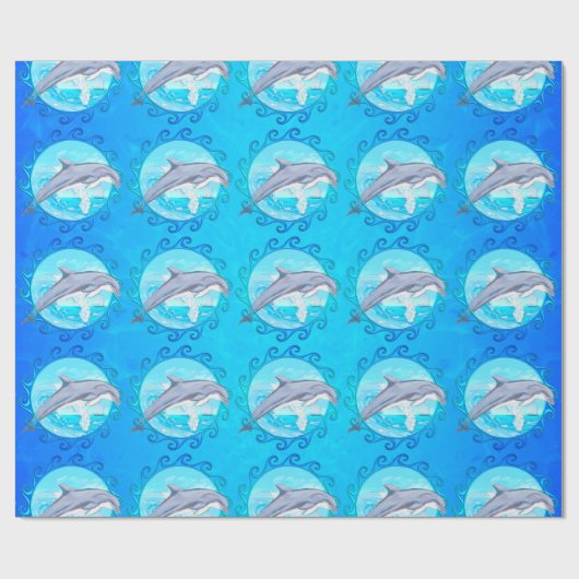 Dolphin Maori Sun Wrapping Paper Geschenkpapier (Flach)