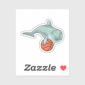Dolphin mit Basketball Aufkleber (Blatt)