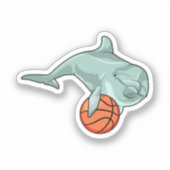Dolphin mit Basketball Aufkleber (Vorderseite)