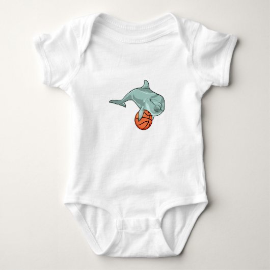 Dolphin mit Basketball Baby Strampler (Vorderseite)