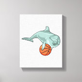 Dolphin mit Basketball Leinwanddruck (Vorderseite)
