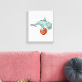 Dolphin mit Basketball Leinwanddruck (Insitu (Wohnzimmer))