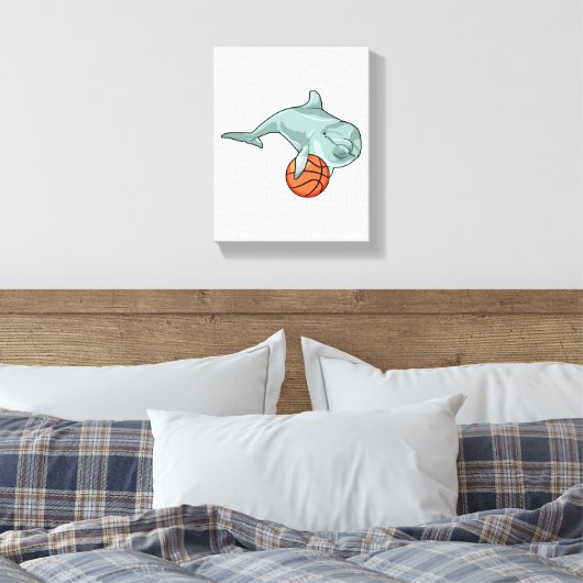 Dolphin mit Basketball Leinwanddruck (Insitu (Schlafzimmer))
