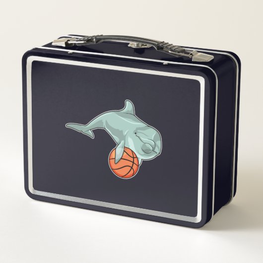 Dolphin mit Basketball Metall Brotdose (Rückseite)