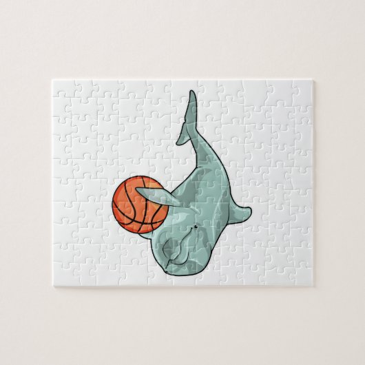 Dolphin mit Basketball Puzzle (Horizontal)