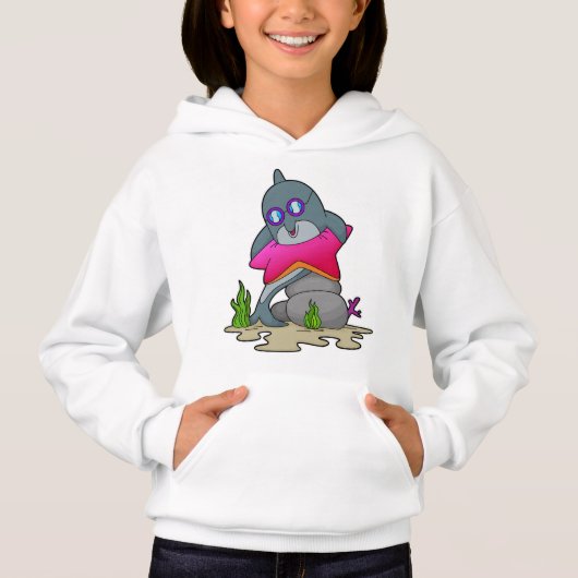 Dolphin mit Brille Hoodie (Vorderseite)