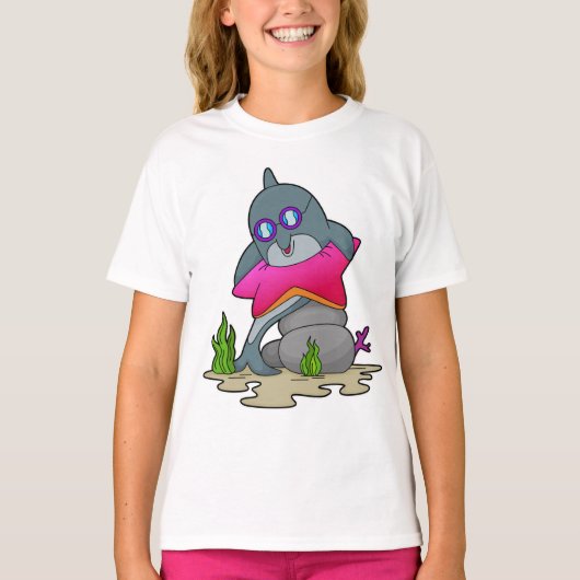 Dolphin mit Brille T-Shirt (Vorderseite)