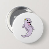 Dolphin mit Daisy-Blume Button (Vorne & Hinten)