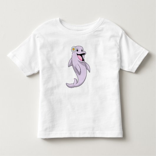 Dolphin mit Daisy-Blume Kleinkind T-shirt (Vorderseite)