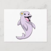 Dolphin mit Daisy-Blume Postkarte (Vorderseite)