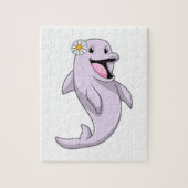 Dolphin mit Daisy-Blume Puzzle (Vertikal)