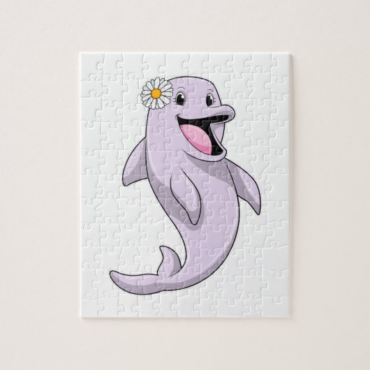 Dolphin mit Daisy-Blume Puzzle (Vertikal)