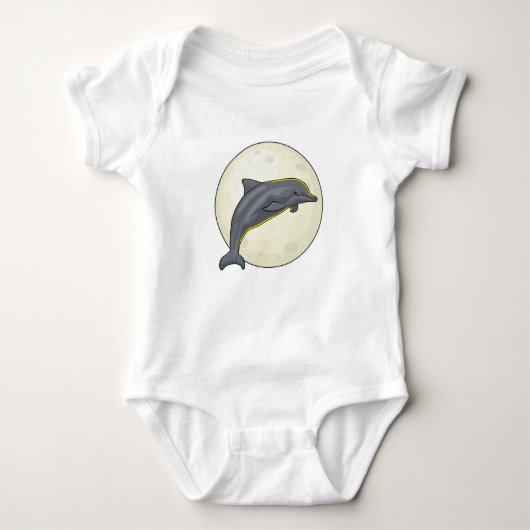 Dolphin mit dem Mond Baby Strampler (Vorderseite)