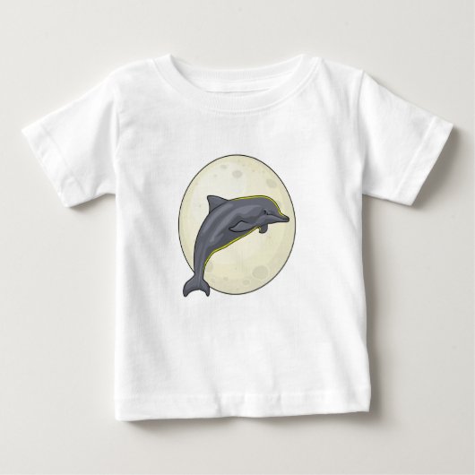 Dolphin mit dem Mond Baby T-shirt (Vorderseite)