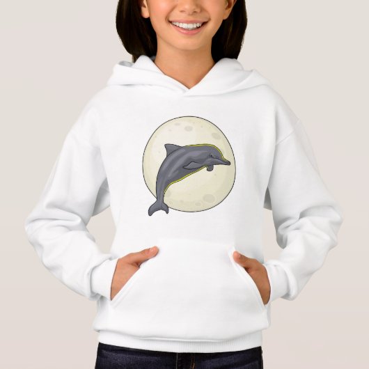 Dolphin mit dem Mond Hoodie (Vorderseite)