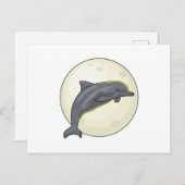 Dolphin mit dem Mond Postkarte (Vorne/Hinten)