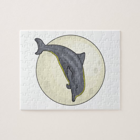 Dolphin mit dem Mond Puzzle (Horizontal)