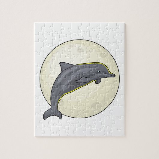 Dolphin mit dem Mond Puzzle (Vertikal)