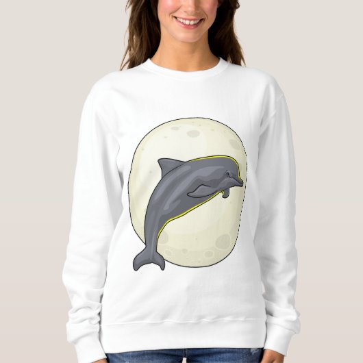 Dolphin mit dem Mond Sweatshirt (Vorderseite)