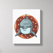 Dolphin mit Donut Leinwanddruck (Vorderseite)