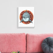 Dolphin mit Donut Leinwanddruck (Insitu (Wohnzimmer))