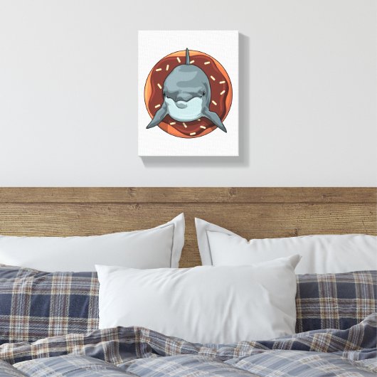 Dolphin mit Donut Leinwanddruck (Insitu (Schlafzimmer))