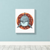 Dolphin mit Donut Leinwanddruck (Insitu (Holzboden))