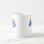Dolphin mit einem Strohhut mit stilisiertem Wasser Kaffeetasse (Mittel)