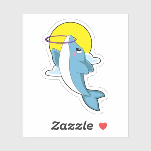 Dolphin mit Fitness-Reifen Aufkleber (Blatt)