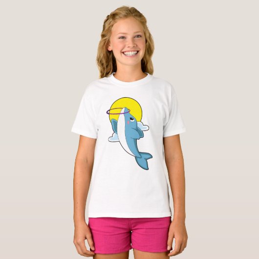 Dolphin mit Fitness-Reifen T-Shirt (Vorne ganz)