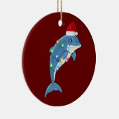 Dolphin mit Hat Lights Weihnachten Keramik Ornament (Rechts)