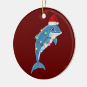 Dolphin mit Hat Lights Weihnachten Keramik Ornament (Links)