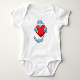 Dolphin mit Herz Baby Strampler