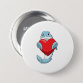 Dolphin mit Herz Button (Vorne & Hinten)