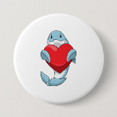 Dolphin mit Herz Button (Vorderseite)