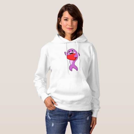 Dolphin mit Herz Hoodie (Vorne ganz)