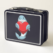 Dolphin mit Herz Metall Brotdose (Rückseite)