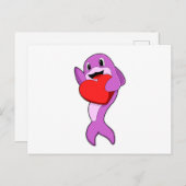Dolphin mit Herz Postkarte (Vorne/Hinten)