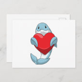 Dolphin mit Herz Postkarte (Vorne/Hinten)