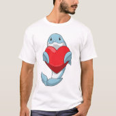 Dolphin mit Herz T-Shirt (Vorderseite)
