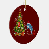 Dolphin mit Hutschuh Weihnachten Keramik Ornament (Rechts)