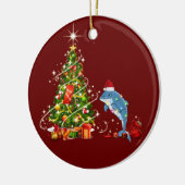 Dolphin mit Hutschuh Weihnachten Keramik Ornament (Links)