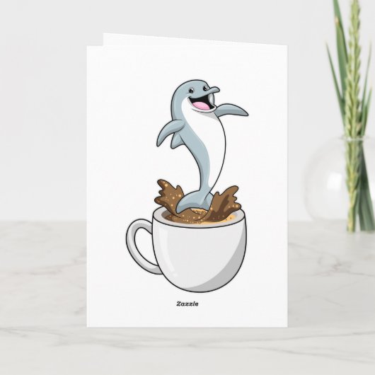 Dolphin mit Kaffee-Cup Karte (Rückseite)
