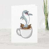 Dolphin mit Kaffee-Cup Karte (Vorderseite)