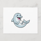 Dolphin mit Kaffee-Cup Postkarte (Vorderseite)