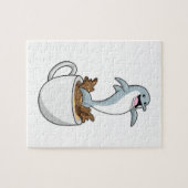 Dolphin mit Kaffee-Cup Puzzle (Horizontal)