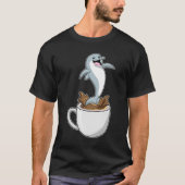 Dolphin mit Kaffee-Cup T-Shirt (Vorderseite)