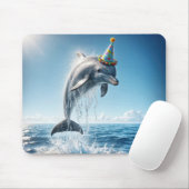 Dolphin mit Party-Hut Mousepad (Mit Mouse)