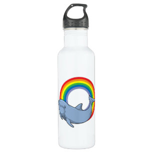 Dolphin mit Regenbogen Edelstahlflasche